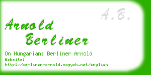 arnold berliner business card